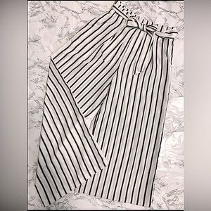 Wide Legged Striped Dress Pants